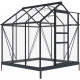 Szklarnia ogrodowa 2x2 m RINCA z aluminium antracytowego i szkła hartowanego 4 mm + podstawa - Green Protect