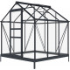Szklarnia ogrodowa 2x2 m RINCA z aluminium antracytowego i szkła hartowanego 4 mm + podstawa - Green Protect