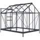 Szklarnia ogrodowa 2x2,5 m RINCA z aluminium antracytowego i szkła hartowanego 4 mm + podstawa - Green Protect