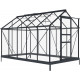 Szklarnia ogrodowa 2x3 m RINCA z aluminium antracytowego i szkła hartowanego 4 mm + podstawa - Green Protect
