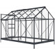 Szklarnia ogrodowa 2x3 m RINCA z aluminium antracytowego i szkła hartowanego 4 mm + podstawa - Green Protect