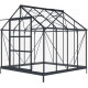 Szklarnia ogrodowa 2,5x2,5 m RINCA z aluminium antracytowego i szkła hartowanego 4 mm + podstawa - Green Protect