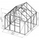 Szklarnia ogrodowa 2,5x2,5 m RINCA z aluminium antracytowego i szkła hartowanego 4 mm + podstawa - Green Protect