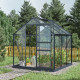 Szklarnia ogrodowa 2x2 m RINCA z aluminium antracytowego i szkła hartowanego 4 mm + podstawa - Green Protect