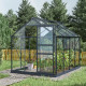 Szklarnia ogrodowa 2x3 m RINCA z aluminium antracytowego i szkła hartowanego 4 mm + podstawa - Green Protect