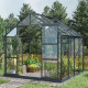 Szklarnia ogrodowa 2,5x2,5 m RINCA z aluminium antracytowego i szkła hartowanego 4 mm + podstawa - Green Protect