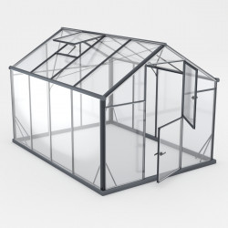 Szklarnia ogrodowa 6,5m² z czarnego aluminium i szkła hartowanego Sanus L7 - Gampre