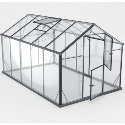 Szklarnia ogrodowa 7,92m² z czarnego aluminium i szkła hartowanego Sanus L8 - Gampre