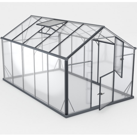 Szklarnia ogrodowa 7,92m² z czarnego aluminium i szkła hartowanego Sanus L8 - Gampre