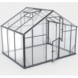 Szklarnia ogrodowa 6,38m² z czarnego aluminium i szkła hartowanego Sanus XL7 - Gampre