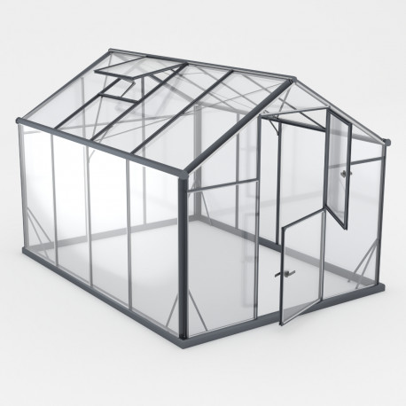 Szklarnia ogrodowa 6,5m² z czarnego aluminium i szkła hartowanego Sanus UP! L7 - Gampre