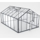 Szklarnia ogrodowa 12,5m² z czarnego aluminium i szkła hartowanego Sanus UP! XL12 - Gampre