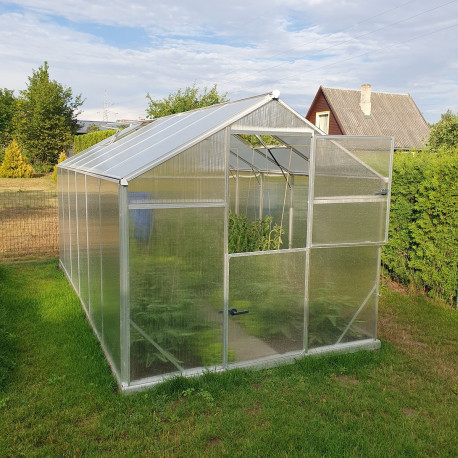 Szklarnia ogrodowa 9,8m² z aluminium i poliwęglanu 6mm Sanus L10 - Gampre