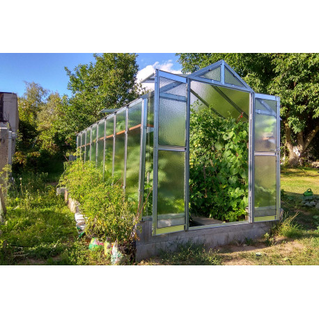 Szklarnia ogrodowa ze szkła dyfuzyjnego 4 mm Variant J4 - 249x406 cm - Limes