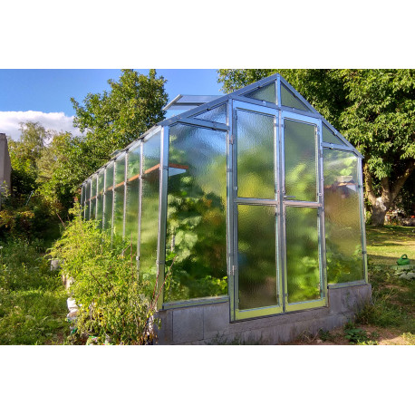 Szklarnia ogrodowa ze szkła dyfuzyjnego 4 mm Variant J6 - 249x605 cm - Limes
