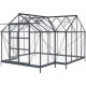 Szklarnia ogrodowa Orangerie B 12 m² antracytowa z 4 mm szkła hartowanego + podstawa Green Protect