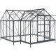 Szklarnia ogrodowa Orangerie B 12 m² antracytowa z 4 mm szkła hartowanego + podstawa Green Protect