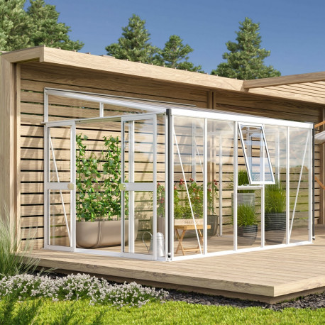 Szklarnia przyścienna Helena 8,6 m² w kolorze białym - Vitavia