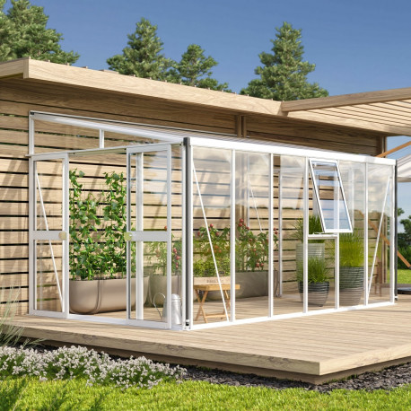 Szklarnia przyścienna Helena 10,2 m² w kolorze białym - Vitavia