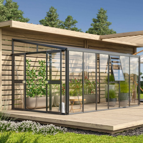 Szklarnia przyścienna Helena 10,2 m² w kolorze czarnym - Vitavia