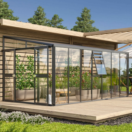 Szklarnia przyścienna Helena 11,9 m² w kolorze czarnym - Vitavia