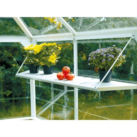 Składana półka z anodowanego aluminium - 122 cm - do szklarni ogrodowej Juno - Vitavia