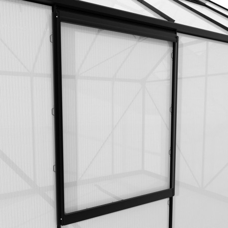 Okno boczne z aluminium i poliwęglanu 6 mm w kolorze czarnym - Vitavia
