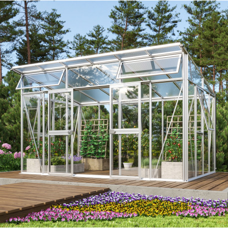 Szklarnia Aura 11,5 m² z aluminium, szkła hartowanego 3 mm i poliwęglanu 10 mm - Vitavia