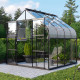 Szklarnia Dione 6,7 m² z aluminium i szkła hartowanego 3 mm w kolorze czarnym - Vitavia