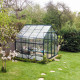 Szklarnia Dione 6,7 m² z aluminium i szkła hartowanego 3 mm w kolorze szmaragdowym - Vitavia