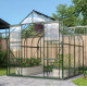 Szklarnia Dione 6,7 m² z aluminium i szkła hartowanego 3 mm w kolorze szmaragdowym - Vitavia