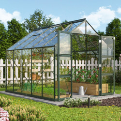Szklarnia Domus 8,3 m² z aluminium i szkła hartowanego 3 mm w kolorze szmaragdowym - Vitavia