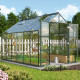 Szklarnia Domus 9,9 m² z aluminium i szkła hartowanego 3 mm w kolorze szmaragdowym - Vitavia