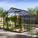 Szklarnia Dione 9,9 m² z aluminium i szkła hartowanego 3 mm w kolorze czarnym - Vitavia