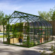 Szklarnia Dione 11,5 m² z aluminium i szkła hartowanego 3 mm w kolorze szmaragdowym - Vitavia