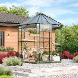 Pawilon szklarniowy Juno 4,5 m² w kolorze szmaragdowym - Vitavia