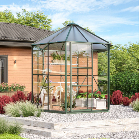 Pawilon szklarniowy Juno 4,5 m² w kolorze szmaragdowym - Vitavia