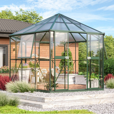 Pawilon szklarniowy Juno 9,0 m² w kolorze szmaragdowym - Vitavia
