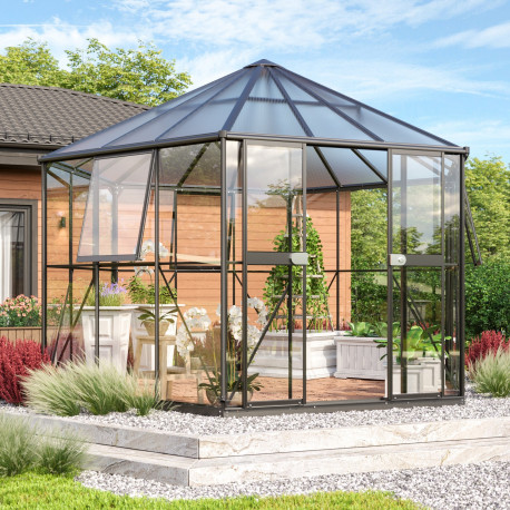 Pawilon szklarniowy Juno 9,0 m² w kolorze czarnym - Vitavia