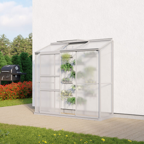 Szklarnia przyścienna Styx 1,3 m² z aluminium i paneli poliwęglanowych 4 mm - Vitavia
