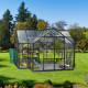 Szklarnia Sirona 13,0 m² z aluminium i szkła hartowanego 3 mm w kolorze czarnym - Vitavia