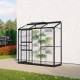 Szklarnia przyścienna Styx 1,3 m² z aluminium i szkła hartowanego 3 mm w kolorze czarnym - Vitavia