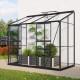 Szklarnia przyścienna Styx 3,3 m² z aluminium i szkła hartowanego 3 mm w kolorze czarnym - Vitavia