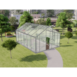Szklarnia ogrodowa 12,5m² z aluminium i poliwęglanu 6mm Sanus XL12 - Gampre