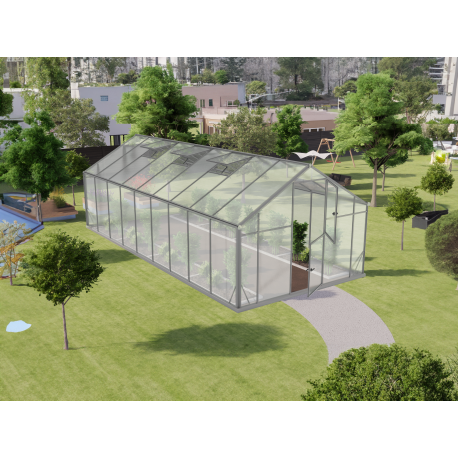 Szklarnia ogrodowa 18,6m² z aluminium i poliwęglanu 6mm Sanus XL18 - Gampre