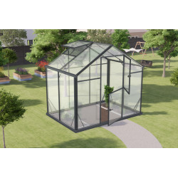 Szklarnia ogrodowa 3,3m² z czarnego aluminium i hartowanego szkła Sanus UP! L3 - Gampre