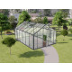 Szklarnia ogrodowa 12,5m² z czarnego aluminium i szkła hartowanego Sanus UP! XL12 - Gampre