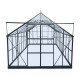 Konstrukcja szklarni ogrodowej (bez paneli) 16,32 m² z antracytowego aluminium - Green Protect