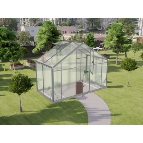 Szklarnia ogrodowa 4,35m² z aluminium i poliwęglanu 6mm Sanus XL4 - Gampre