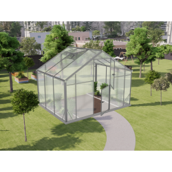Szklarnia ogrodowa 6,38m² z aluminium i poliwęglanu 6mm Sanus XL7 - Gampre